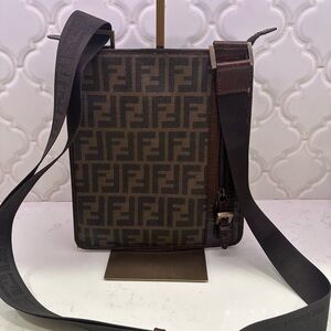 FENDI ZUCCA in coated canvas messenger bag
